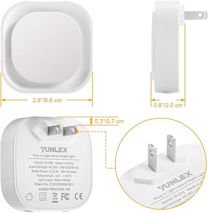 6 Pack Plug in Amber Night Light, Auto Dusk to Dawn, Soft Glow, Dimmable, Diffused Light, LED Lights for Bedroom, Kids, Bathroom, Sleep, Baby Nursery, Toddler, Hallway, Kitchen, Home Decor