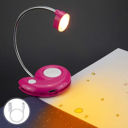 Kids Rechargeable Book Light, Clip on Reading Light for Kid, Kids Reading Lights, Amber Book Light for Reading in Bed, 2 Lighting Modes,Blue Light Blocking, Bookmark Light for Bookworms-Magenta