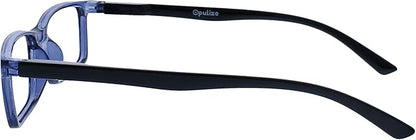 OPULIZE SEE Reading Glasses with Blue Light Blocking for Women and Men, Narrow Frame, Spring Hinges, Computer Gaming Glasses, Blue,Purple,Turquoise +2 (Pack of 3)