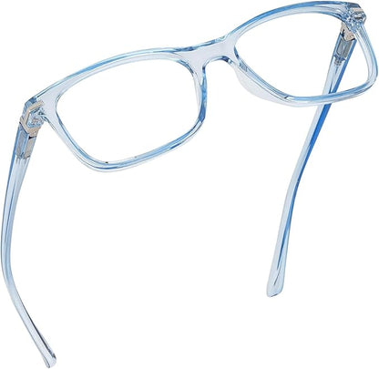 Readerest Blue Light Blocking Glasses – Thin Reflective Lens, Anti-Glare Computer Eyeglasses, UV Protection, Eye Strain Relief (Light Blue, 2.75 Magnification)