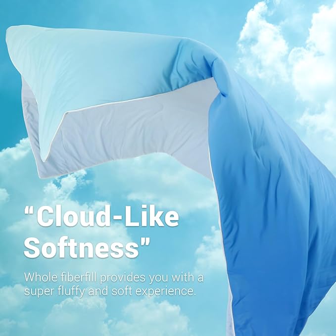 Elegear Cooling Comforter King Size Absorbs Body Heat to Keep Cool, Double-Sided Cooling Blanket for Hot Sleeper Arc-Chill Cool Fabric Q-Max>0.5, Lightweight Summer Comforter Ice Blanket,Gradient Blue