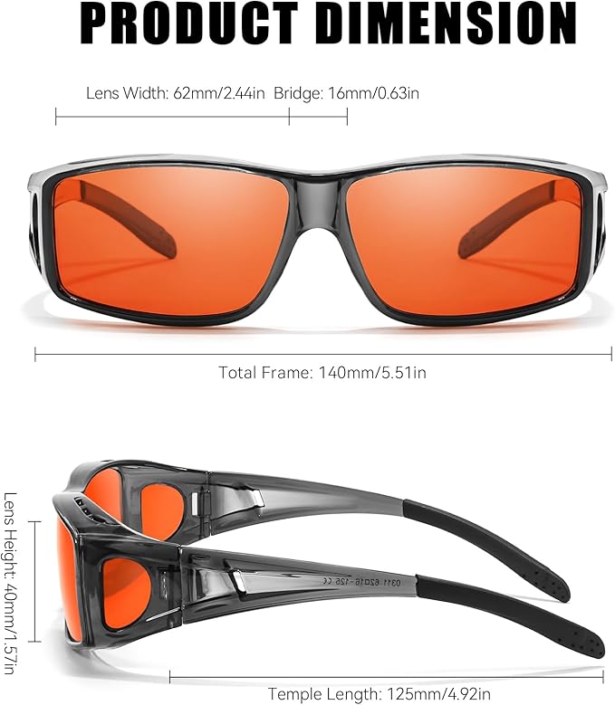 LVIOE Fit Over Blue Light Blocking Glasses and Computer Eyewear- Wear Over Prescription Glasses/Reading Glasses/RX Glasses