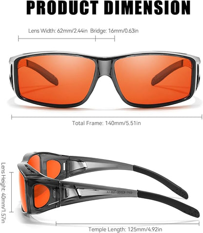 LVIOE Fit Over Blue Light Blocking Glasses and Computer Eyewear- Wear Over Prescription Glasses/Reading Glasses/RX Glasses
