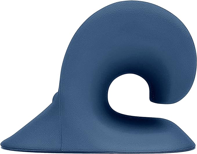 RESTCLOUD Neck and Shoulder Relaxer, Cervical Traction Device for TMJ Pain Relief and Cervical Spine Alignment, Chiropractic Pillow, Neck Stretcher (Dark Blue)