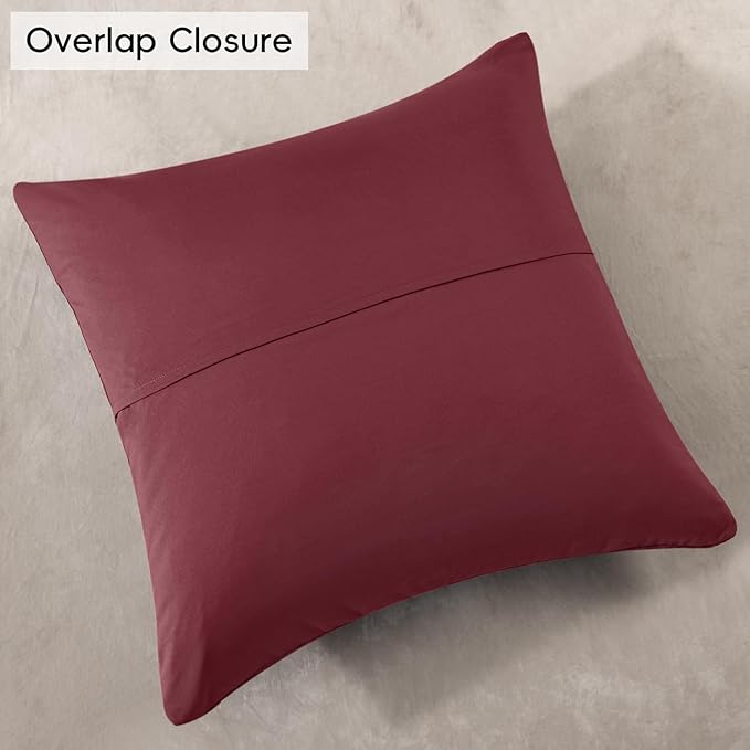 PHF Truly Velvet Euro Sham, 26"x 26",No Insert, 2 Pack Color Gradient Euro Throw Pillow Covers, Ultra Soft Cozy Pillow Covers for Luxurious Home Decorative, No Shedding, No Pilling, Wine Red