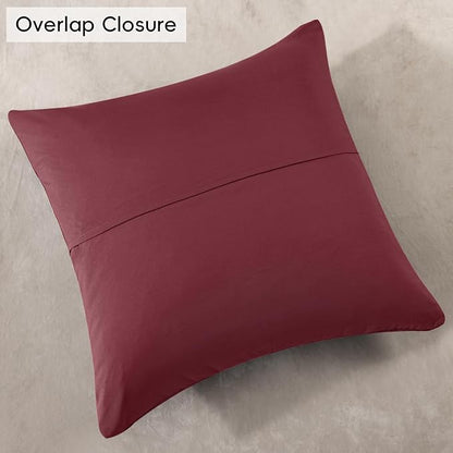 PHF Truly Velvet Euro Sham, 26"x 26",No Insert, 2 Pack Color Gradient Euro Throw Pillow Covers, Ultra Soft Cozy Pillow Covers for Luxurious Home Decorative, No Shedding, No Pilling, Wine Red