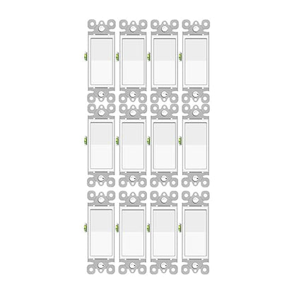 Greencycle 12 Pack Lights Switches Rocker,15 Amp Single Pole Lights Switches White,SP Paddle Light Switch,120V-277V AC,On/Off Wall Switch,Residential/Commercial Grade,Home & Office,UL Listed