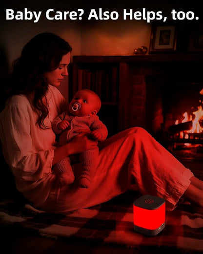 Red Light Night Light for Sleep, 670nm Wavelength Aid to Support Deep Relaxation: Naturally Aids Sleeps with 2 Colors, 3 Brightness & Touch Control for Adults, Kids Bedroom - USB Charging