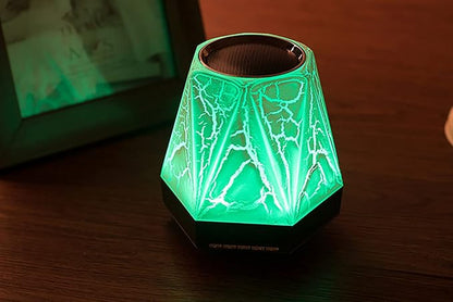 Smart Wake Up Light Alarm Clock, t-Button Dimmable LED Colorful Night Subwoofer 360 ° Stereo Surround Sound,Black(Crack Gold)