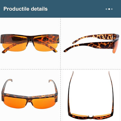 BLUELESS Fitover Blue Light Blocking Glasses with Orange Tinted Tortoise