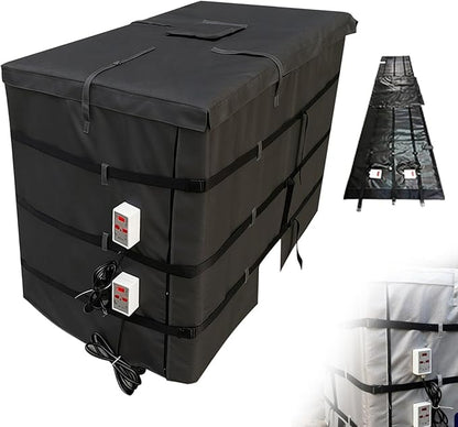 IBC Container Heater, IBC Tote Insulation Blanket, 1000L, Smart Temperature Control up to 200°C, IBC Tote Blanket with Thermostat, for Petroleum, Chemical, Food Processing Black