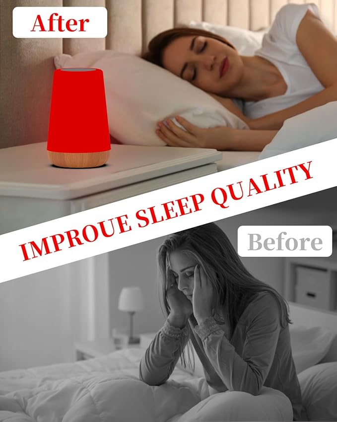 TLAOTNIY Red Light for Sleep Aid LampBlue Light Blocking Dimmable for Stress Relief Relaxation Travel Meditation and Yoga, 670nm Red Lamp (F-1 Pack)