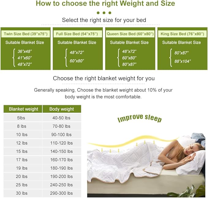 Dornroscn Cooling Viscose Made from Bamboo Weighted Blanket Queen Size Heavy Blanket 17Lbs 60"×80" Blnket for Adult 100% Rayon with Premium Glass Beads (White, 60"X80"| 17lbs)