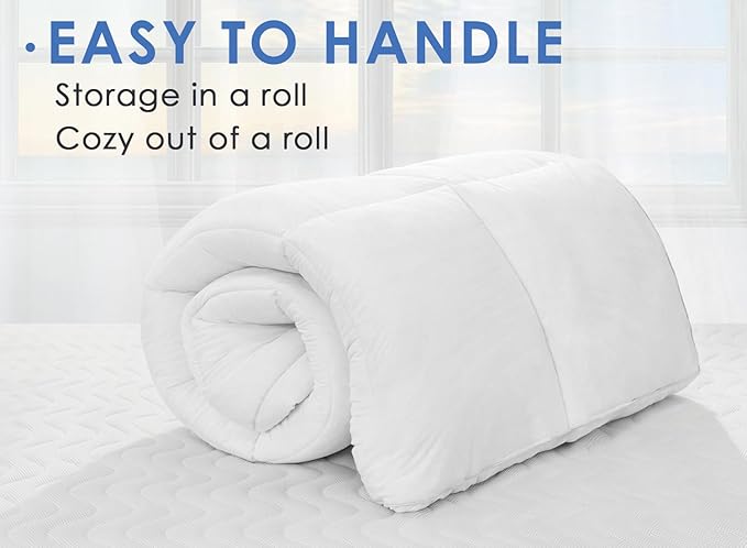 Marine Moon California King Mattress Topper, Extra Thick Bed Topper, Cooling Plush Pillow Top Mattress Toppers Soft Down Alternative Pad, Hotel Quality Pillow Topper, Cal King