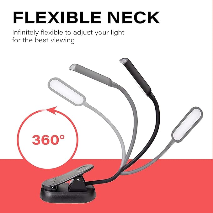 hooga Amber Book Light, Blue Light Blocking - Dual Mode Rechargeable Night Reading Light, 1600K Amber and 625nm Red for Reading in Bed at Night. Gift for Students, Kids, Travel, Study.