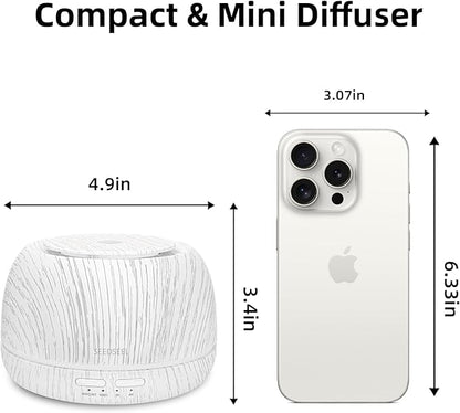 300ML Essential Oil Diffuser, Aromatherapy Diffuser,with Remote Control, 7-Color LED Lights,8 Hours Run Time,Suitable for Home, Bedroom
