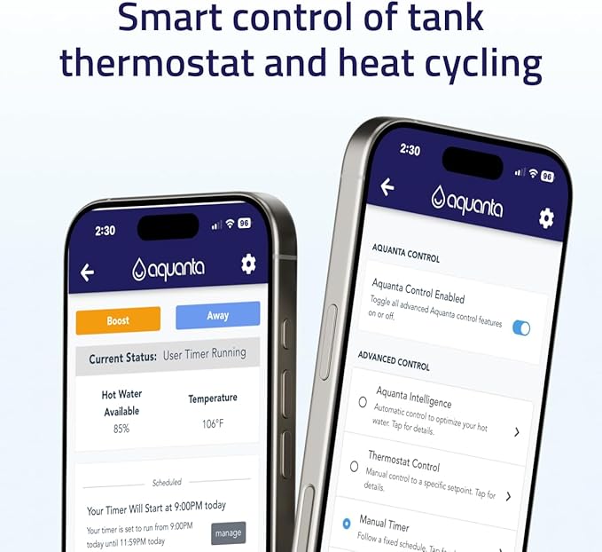 Smart Water Heater Timer: Optimize Hot Water Usage - Compatible with Alexa - Installs in Minutes, No Plumbing Required. Compatible with Gas Water Heaters.