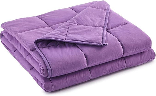 RelaxBlanket Weighted Blanket | 60''x80'',12lbs | for Individual Between 110-160 lbs | Premium Cotton Material with Glass Beads | Purple