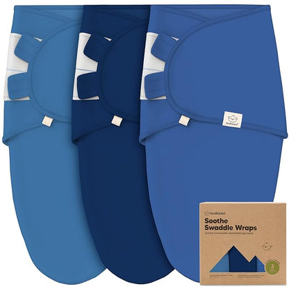 3-Pack Organic Baby Swaddle Sleep Sacks - Swaddles for Newborns, Infant 0-3 Months, Baby Girls, Boys, Soft & Snug Newborn Sleep Sack, Nursery Swaddling Blankets (Frost, OS)