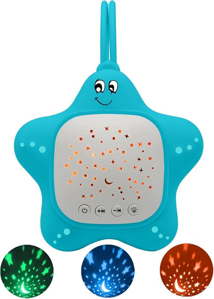 White Noise Machine for Baby with Star Projector | Sleep Aid Music for Nursery & Travel | Portable Sound Machine Lullabies for Infants, Toddlers, Kids