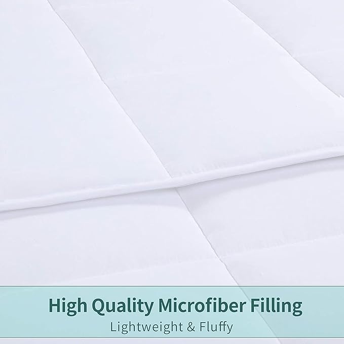 HOMBYS Alaskan King Comforter 132x120, Lightweight Quilted Down Alternative Duvet Insert for All Season,White,8 Corner Tabs