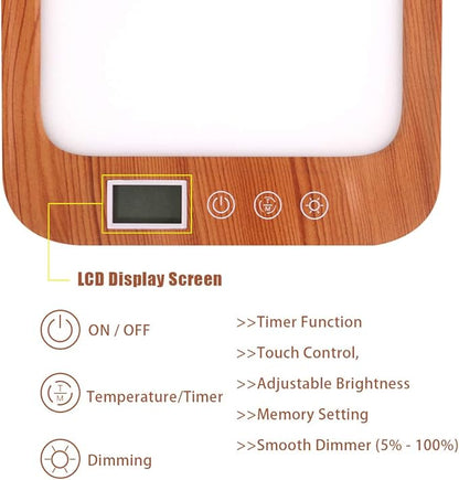 Led Light Therapy Lamp 3 Color Temperature, UV Free 10000 Lux Brightness for Home Office Traveling