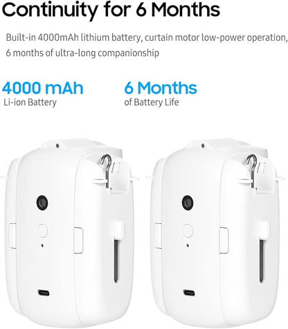Curtain Controller, 2Pcs Smart Electric Curtain Motor Curtains Rod Opener Voice Control Timer Control Light Sensor Automatic Curtain Switch Robot for I-Rail U-Rail