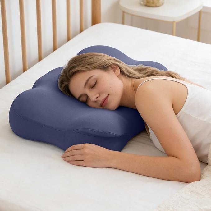 Cloud Pillow - Ergonomic Memory Foam Pillows, Ergonomic Memory Sleep Cloud Pillows for Sleeping, Side Sleepers Pillows with Cooling Breathable Cover for Side, Back Sleepers (Light Blue)