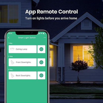 BroadLink Smart Light Switch, No Neutral Wire Required, Single Pole with App and Voice Control, 2-Gang Touch Timer Switch, Compatible with Alexa, Google Assistant, IFTTT, Siri Shortcuts, Hub Included