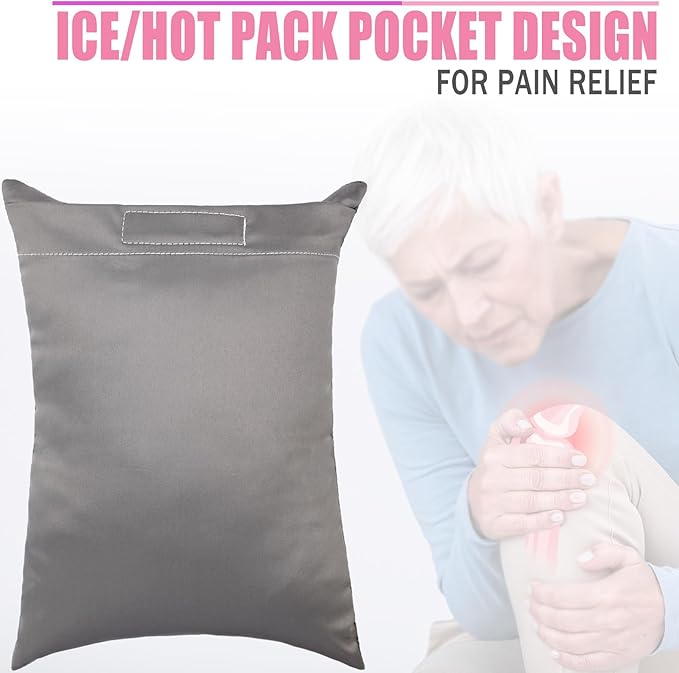 Silky Satin Soft Knee Pillow for Side Sleepers, Pressure Pillows Between Legs 11"x7" Small Knee Pillow Joints Cushion for Sleeping Hip and Back Pain, Dark Gray 1 Pcs