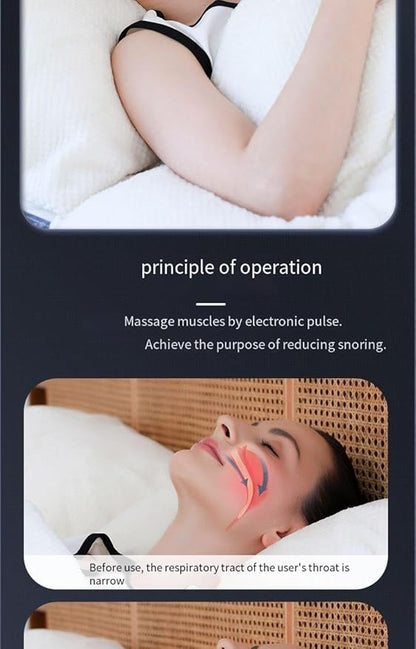 Compact Wireless Charging Case, Black，Electric Sleep Apnea Device, Good Sleep,Type C Rechargeable, Portable, Throat Pulse Stop Snoring Device,Electric Snoring Corrector
