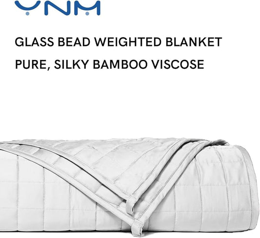 YnM King Size Cooling Weighted Blanket for Adults (88x104 Inches, 30 Pounds, Light Grey), Perfect for Hot Sleepers with Cooling Rayon/Glass Beads, Heavy Bed Blanket for Couple on Queen or King Bed