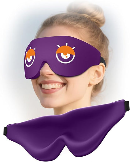 EVA BELLE Sleep Mask Women Men, Comfy Blackout Eye Mask for Deep Sleep, 3D Memory Foam Sleeping Mask, Silk Sleep Eye Cover, Cute Funny Eyeshade Covers, Adjustable Elastic Strap & Soft Breathable