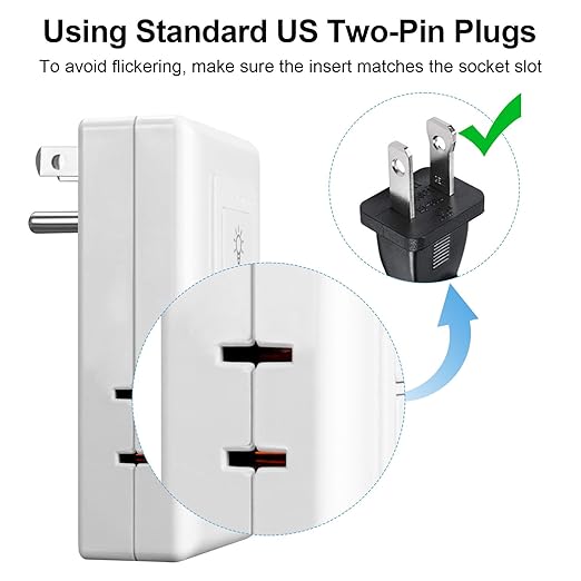Smart Plug-in Dimmer, Wireless Dimmer Plug with Remote, 2.4GHz Dual Outlets Switch for Lamp Compatible with Alexa, for Dimmable LED, CFL, Incandescent and Halogen Lamps