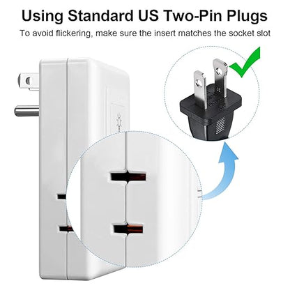 Smart Plug-in Dimmer, Wireless Dimmer Plug with Remote, 2.4GHz Dual Outlets Switch for Lamp Compatible with Alexa, for Dimmable LED, CFL, Incandescent and Halogen Lamps