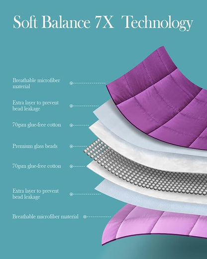 Topblan Weighted Blanket 15 pounds, Soft Cooling Weighted Blanket Full Size for Adults and Kids, Breathable Comfort Blanket with Glass Beads for Bed Sofa All Season, 48 x 72 inches, Purple