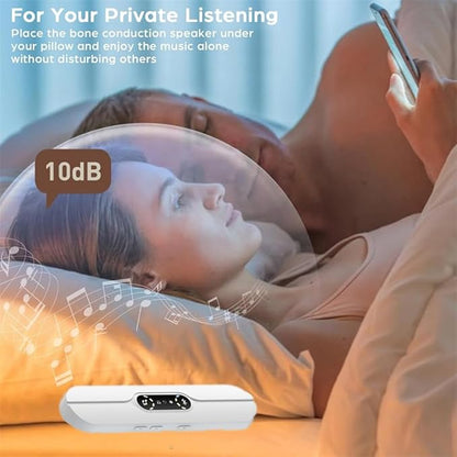 Pillow Speaker for Sleeping, Mini Bone Conduction Portable Sleep Aid with Stereo Bass, Bluetooth Sleep Bar for Deep Sleeping with White Noise, with Volume Control-Supports TF Function