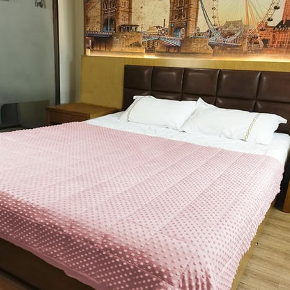 ALANSMA Reversible Weighted Blanket for All Season, Luxury Velvet, Warm and Cool, Adult Pink 7Lb Weighted Blanket, Enjoy Sleeping Anywhere(Pink,40"x60" 7lbs)
