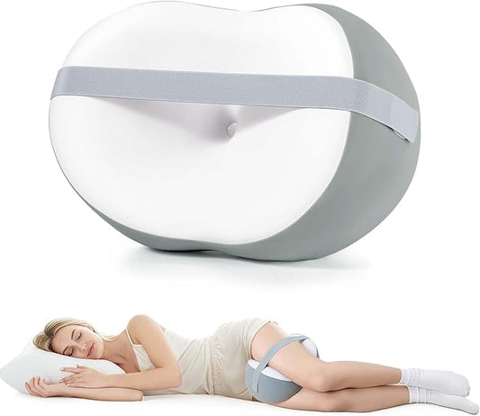 Knee Pillow for Side Sleepers, Leg Pillow for Side Sleeping, Hip, Sciatica & Lower Back Pain Relief, with Contoured Memory Foam & Non-Slip Strap for All-Night Support