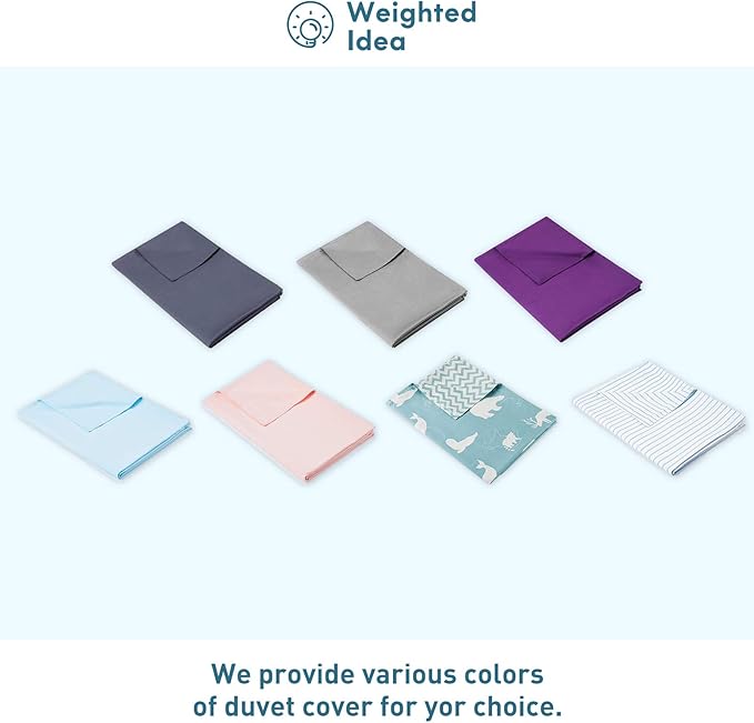 Weighted Idea Cooling Weighted Blanket Kids 7 lbs 41" x 60" (100% Cotton, Blue Animal) with Premium Glass Beads