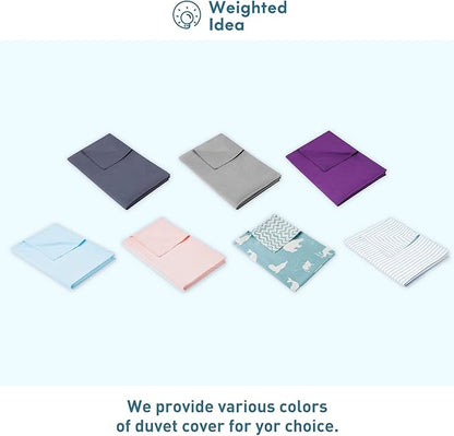 Weighted Idea Cooling Weighted Blanket Kids 7 lbs 41" x 60" (100% Cotton, Blue Animal) with Premium Glass Beads