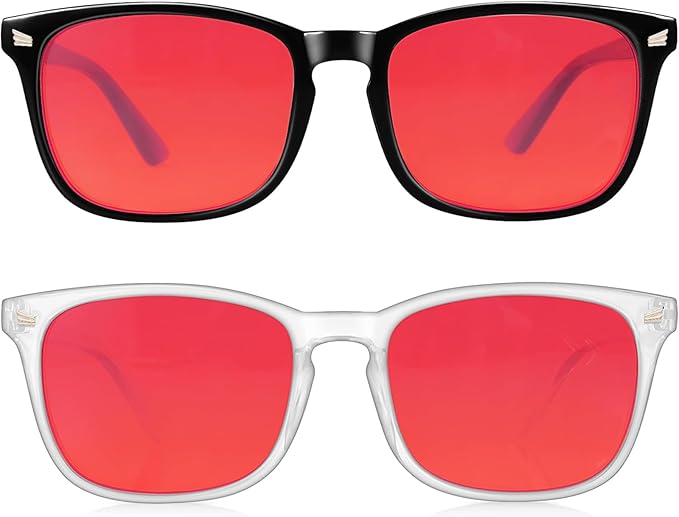 Blue Light Blocking Glasses for Gaming Sleep&Computer–99.9% Filter Red/Amber Lens Anti Glare UV400 for Men Women