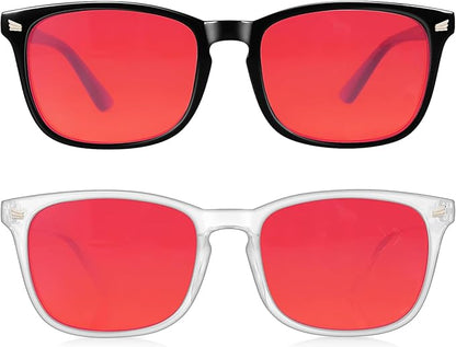 Blue Light Blocking Glasses for Gaming Sleep&Computer–99.9% Filter Red/Amber Lens Anti Glare UV400 for Men Women