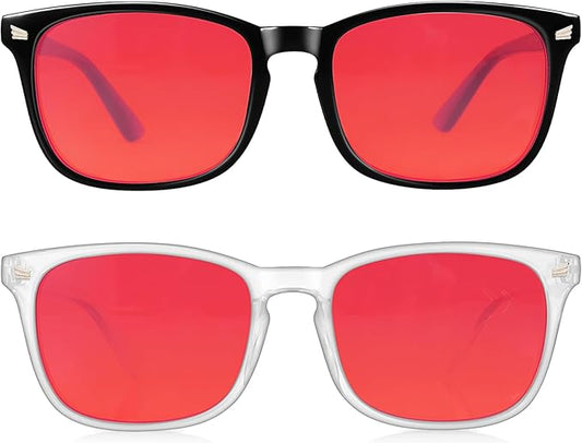 Blue Light Blocking Glasses for Gaming Sleep&Computer–99.9% Filter Red/Amber Lens Anti Glare UV400 for Men Women