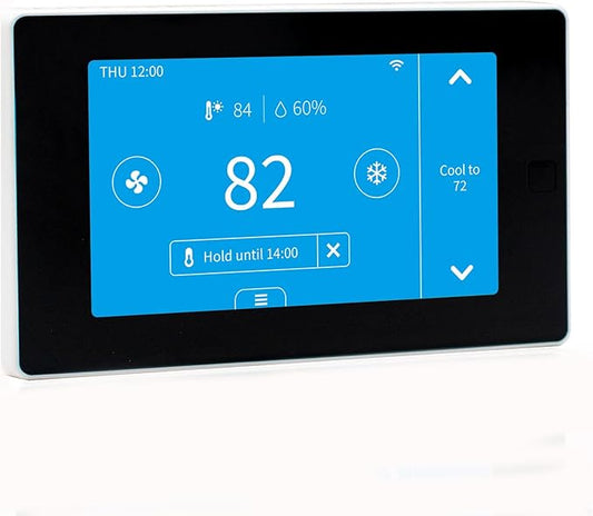 Smart Thermostat for House with C-Wire Adapter, Programmable WiFi Thermostat Compatible with Alexa and Google Assistant,Energy Saving, Remote Control Tuya/Smart Life, C-Wire Require