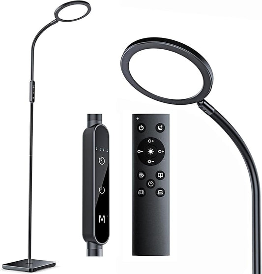 Light Therapy Lamp, 11,000 Lux Sunlight Lamp with Touch&Remote Control, Floor Lamp with 4 Color Temperatures &5 Brightness Levels,Full Spectrum Light with 4 Timers for Reading/Office/Home