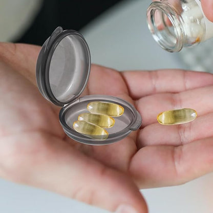 NOLITOY 3pcs Portable Pill Organizer Transparent Travel Medicine Storage Case Compact Design for Easy Use Airtight Seal for Medication for Daily Vitamins and Travel