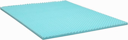 Beautyrest Cool Wave Convoluted Pressure-Relieving Memory Foam Mattress Topper, Full, 2-Inch, Blue