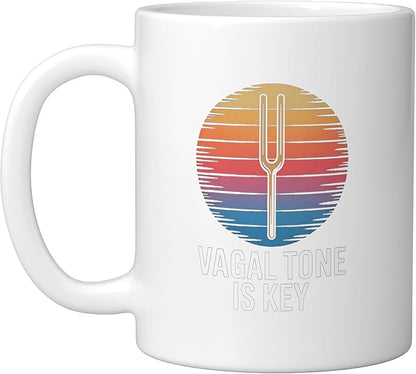 Relaxation Breathing Stress Vagus Nerve Stimulation Anatomy Ceramic Mug, White