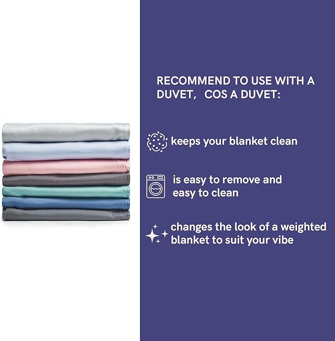 YnM Cooling Weighted Blanket for Adults, 15lbs Heavy Bed Throw Comforter with 100% PE Fabric, Ideal for Hot Sleepers or Summer Days(60x80 Inches for Queen/King Bed, 15 Pounds, Grey)